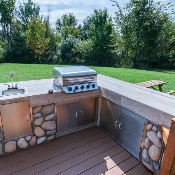 backyard grill has been installed and ready for use